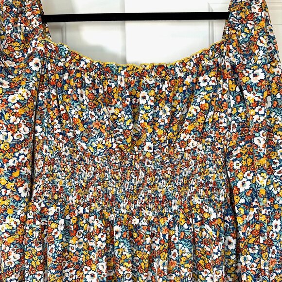 Milkmaid Floral Print Balloon Sleeve Dress 2XL - Picture 6 of 9